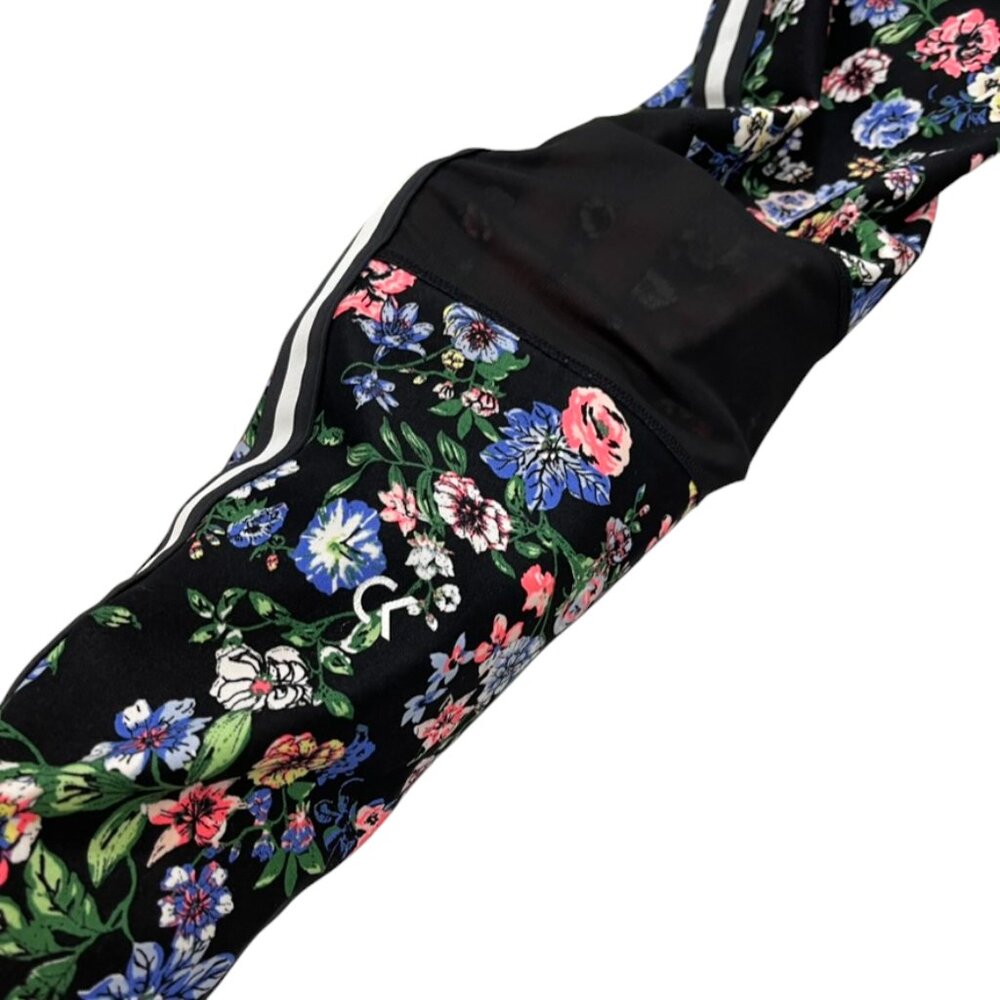 Calvin Klein Performance Women’s Yoga Fitness Leggings Black Floral Mesh Panel L - Picture 7 of 8